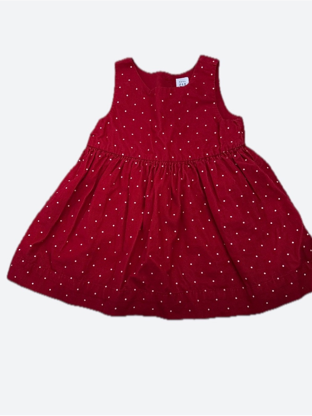 GAP Red Velvet Polka Dot Sleeveless Dress